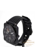 Bell & Ross BR01-93-GMT watch, black PVD (Physical Vapor Deposition)