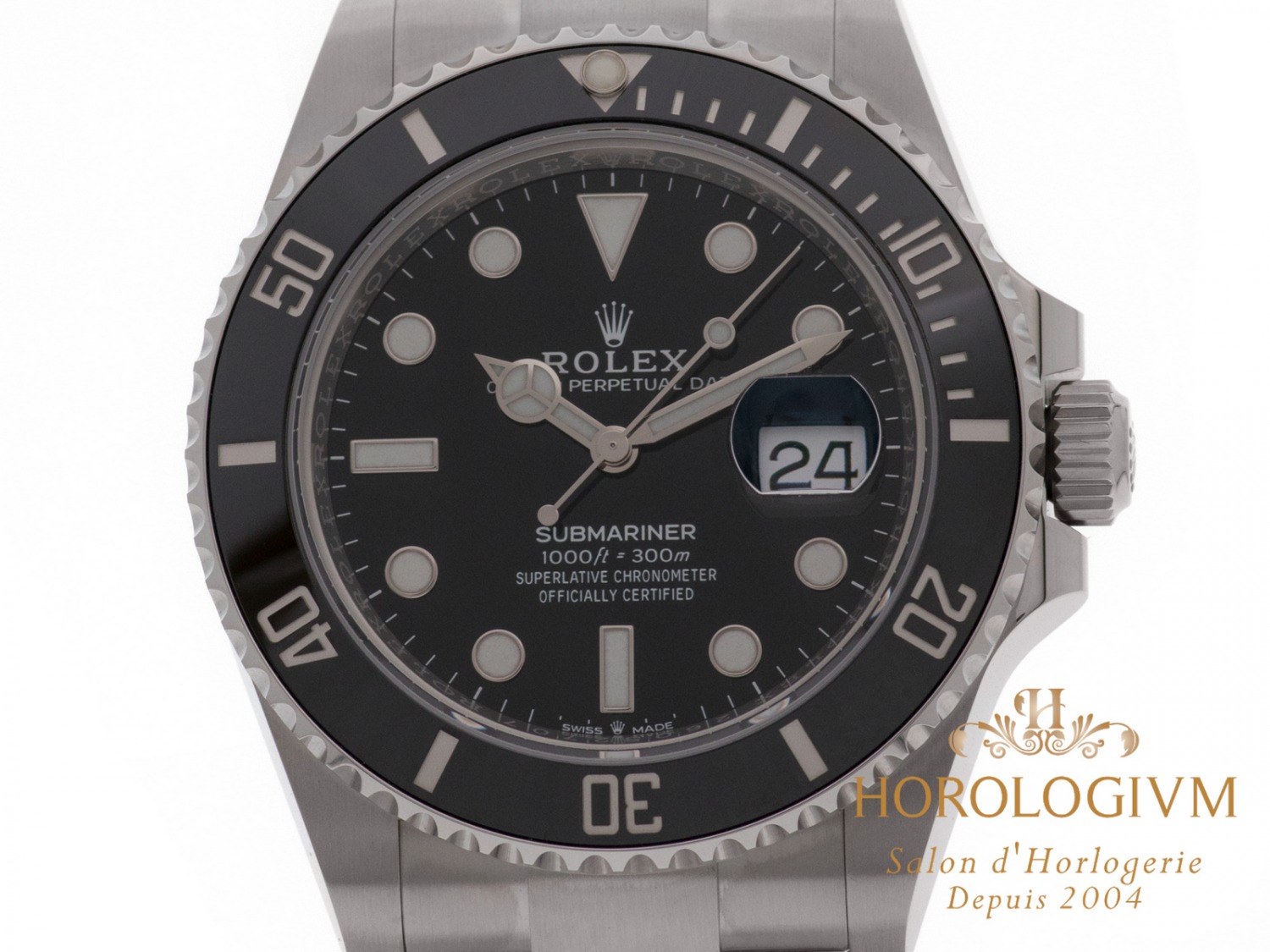 Rolex Oyster Perpetual Date Submariner 41MM Ref. 126610LN watch, silver (case) and silver & black (bezel)