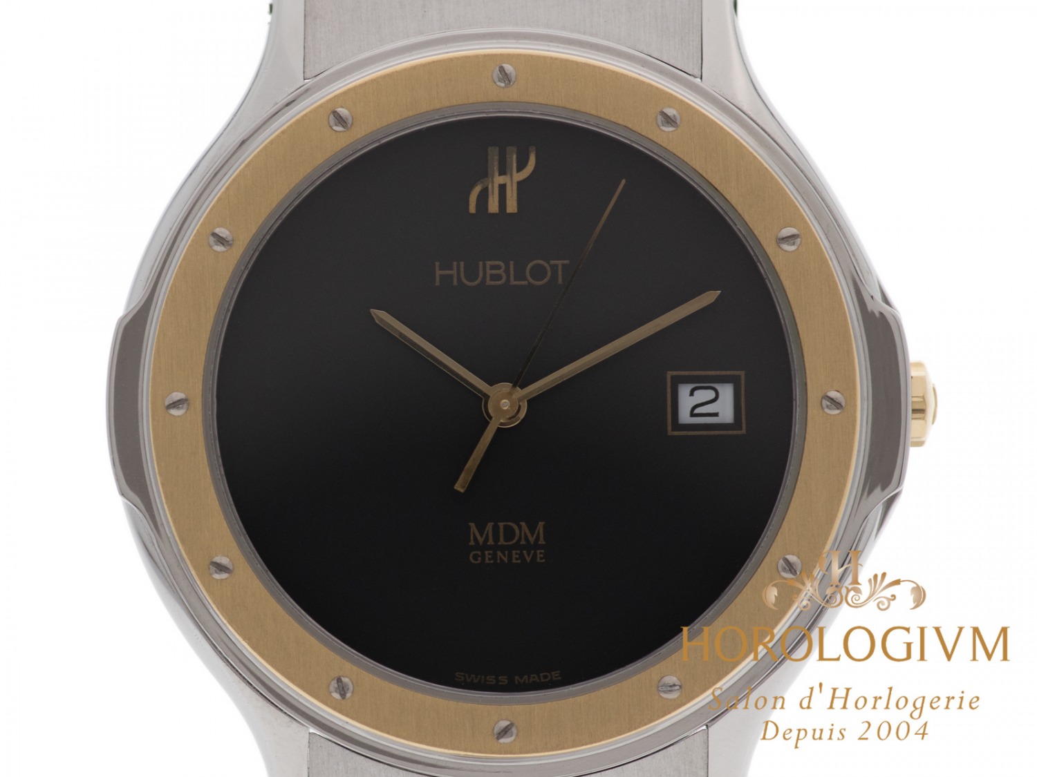Hublot MDM TowTone 36 MM watch, two-tone (bi-colored) silver (case) and yellow gold (bezel)