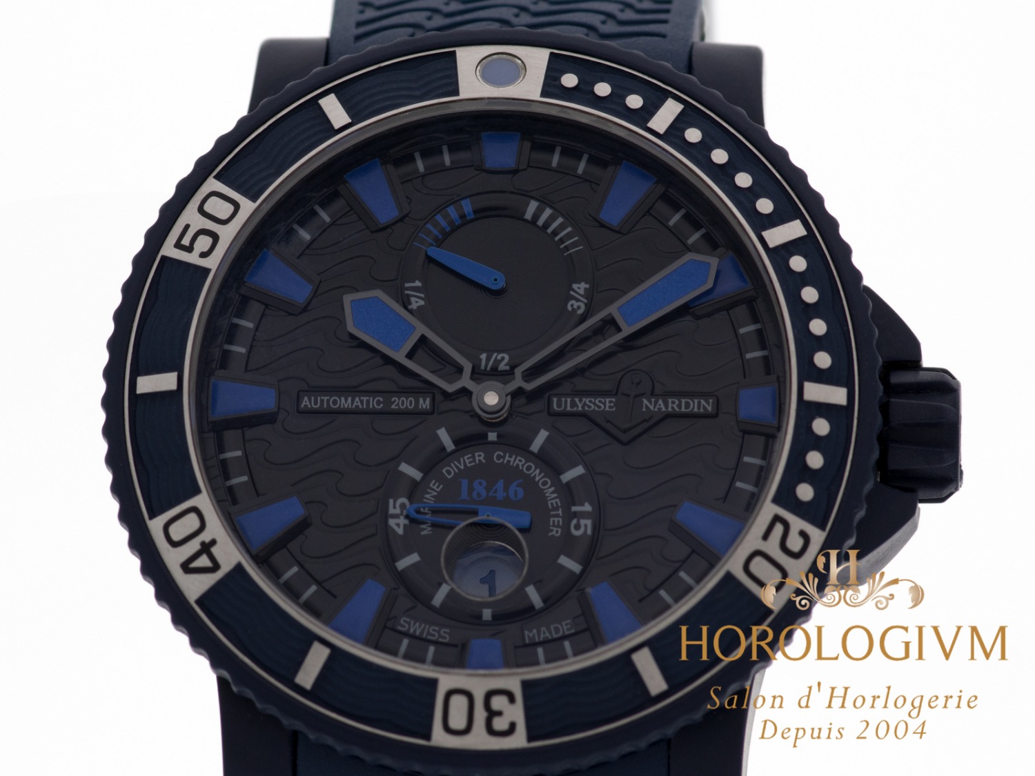 Ulysse Nardin Maxi Marine Diver “Blue Sea” Limited Edition 999 pcs watch, dark (navy) blue
