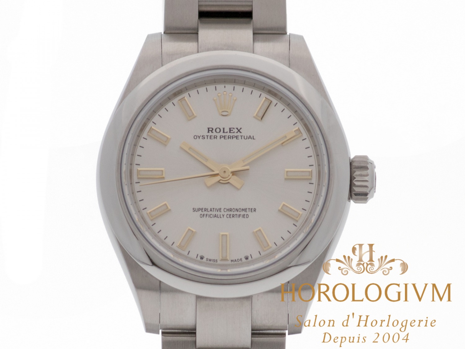 Rolex Oyster Perpetual 28 MM Ref. 276200 watch, silver