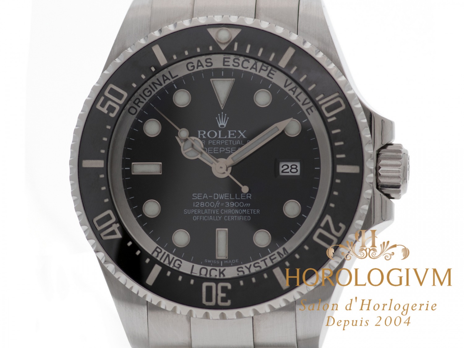 Rolex Deepsea Sea-Dweller 44MM watch, silver (case) and silver & black (bezel)