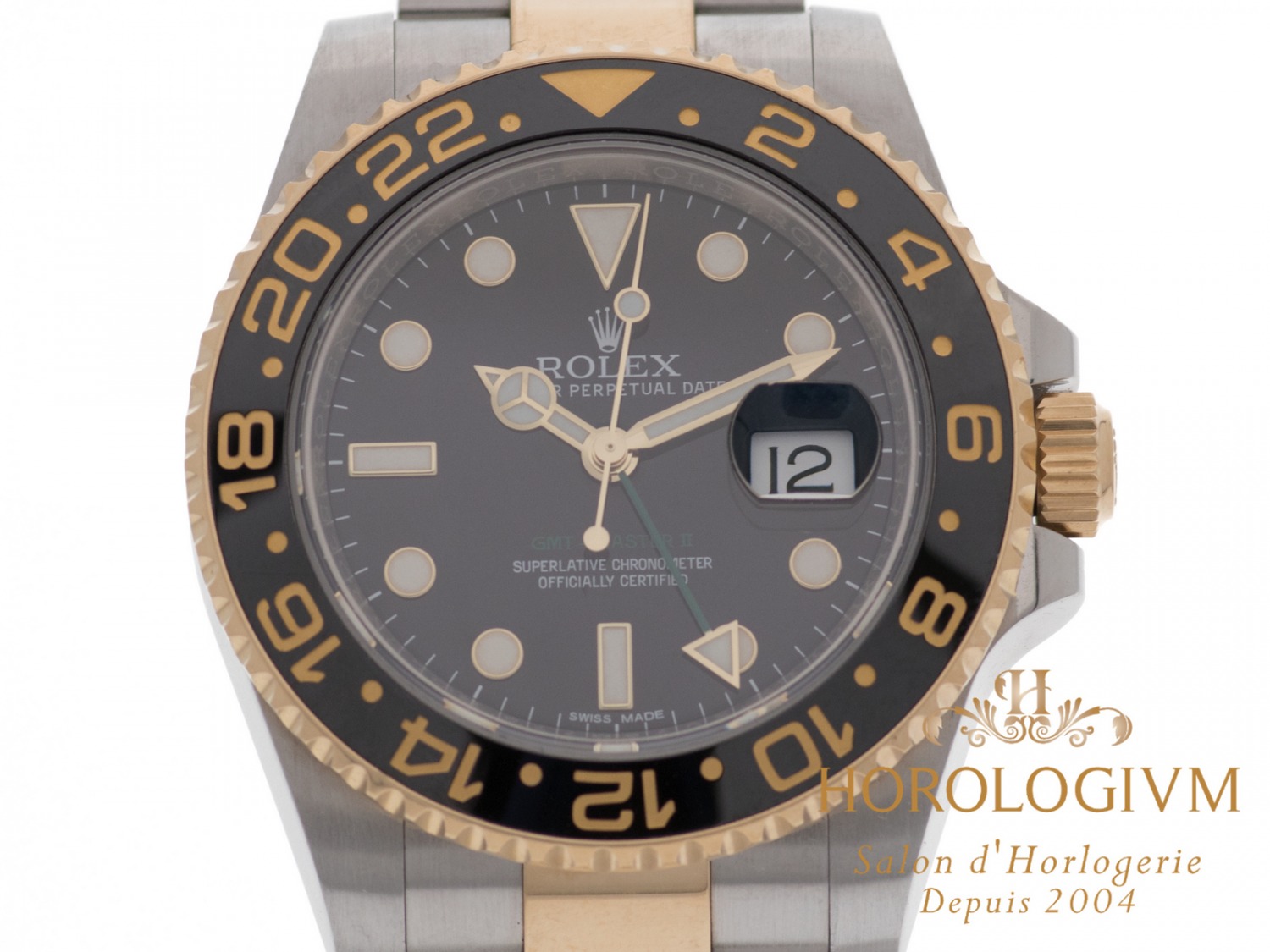 Rolex GMT Master II TwoTone Ref. 116713LN watch, two-tone (bi-colored) silver and yellow gold