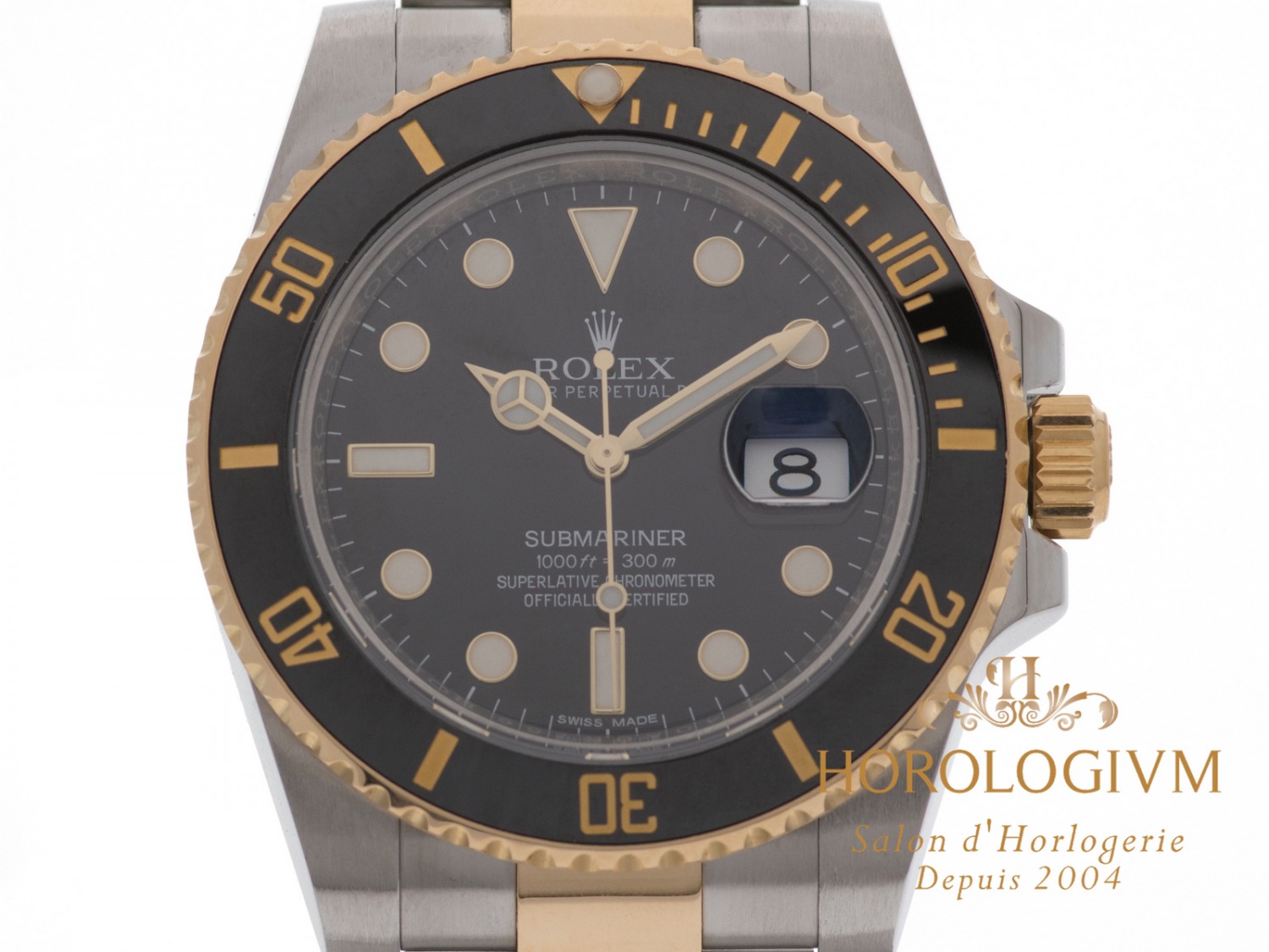 Rolex Submariner Date Two-Tone 40MM Ref. 116613LN watch, two - tone (bi - colored) silver (case) and yellow gold & black ceramic (bezel)
