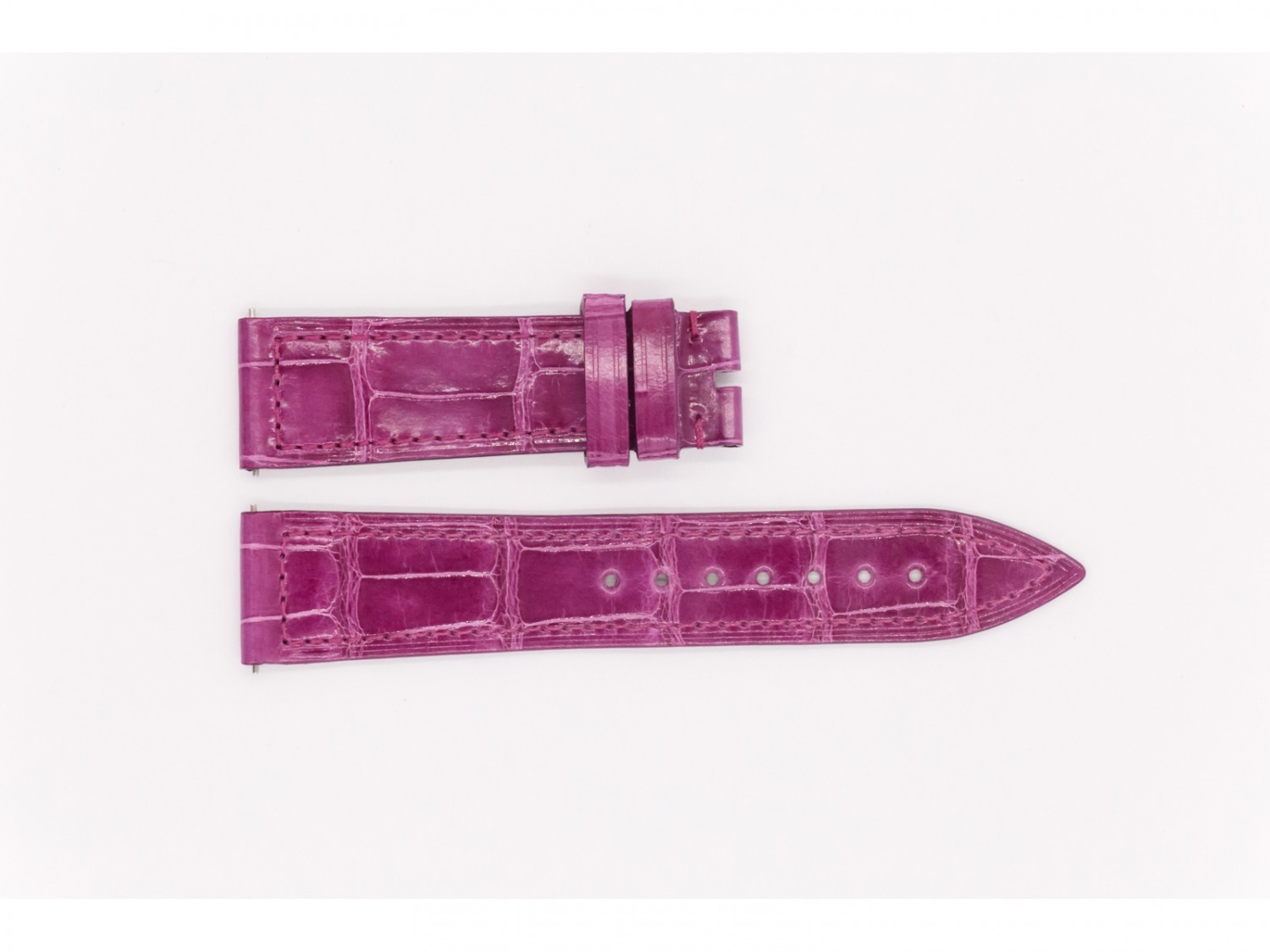 Leather Franck Muller Strap, glossy purple
