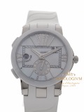 Ulysse Nardin Executive Dual Time 40MM Ref. 243-10 watch, silver (case) and white ceramic (bezel)