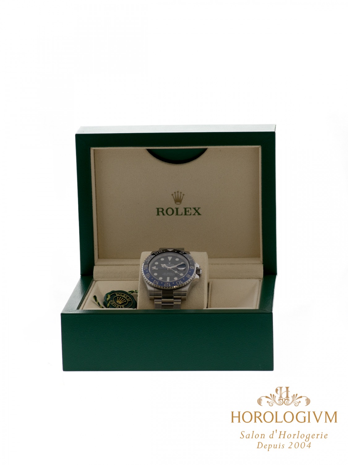 Rolex GMT-Master II “Batman” Ref. 116710BLNR watch, silver (case) and silver & black + blue cerachrom  / ceramic (bezel)