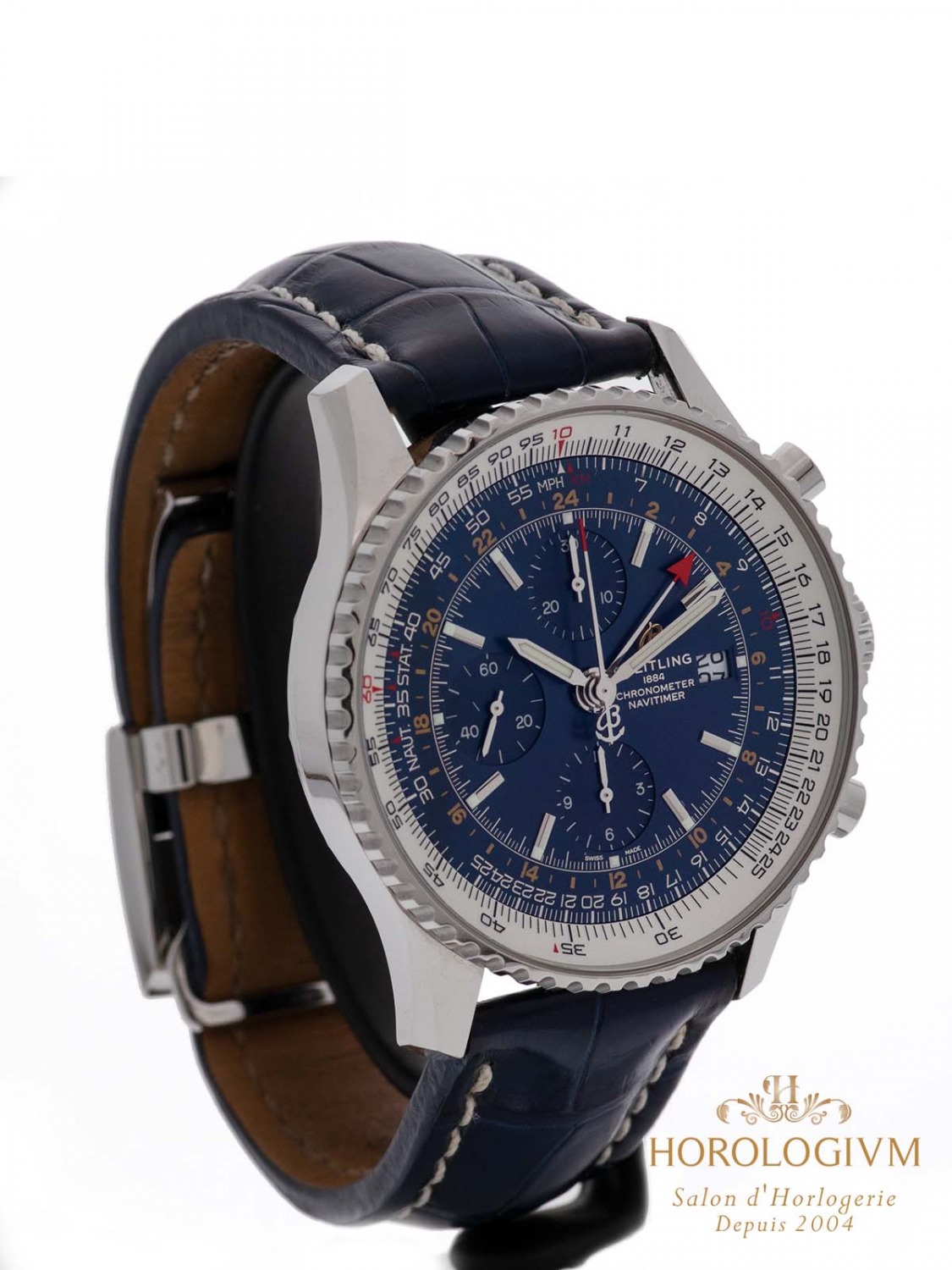Breitling Navitimer World 46MM REF. A24322 watch, silver