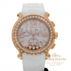 Chopard Happy Sport Chronograph with Diamond Bezel Ref. 283583-5001 watch, rose gold