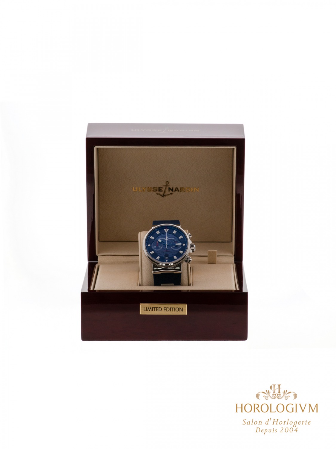 Ulysse Nardin Maxi Marine Chronograph 41MM Ref. 353-68 Limited 1846 pcs watch, silver