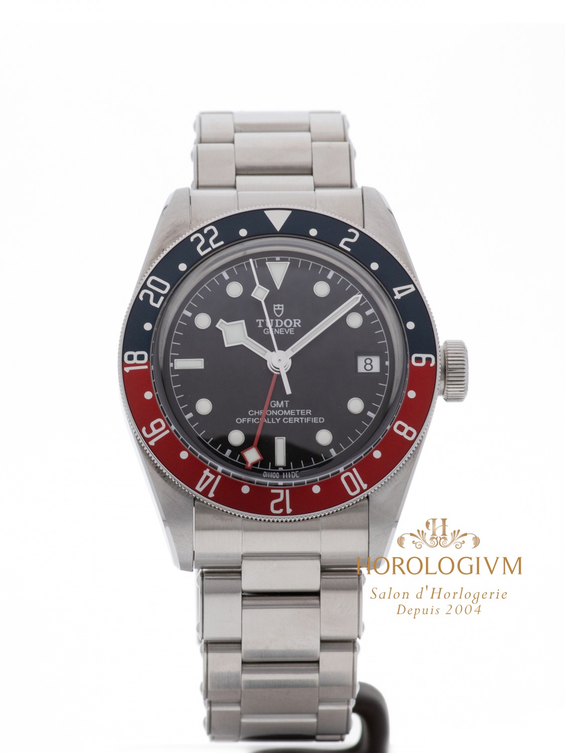 Tudor Black Bay GMT REF 79830RB Blue/Red Pepsi/Papers watch, silver (case) and silver & blue + red (bezel)