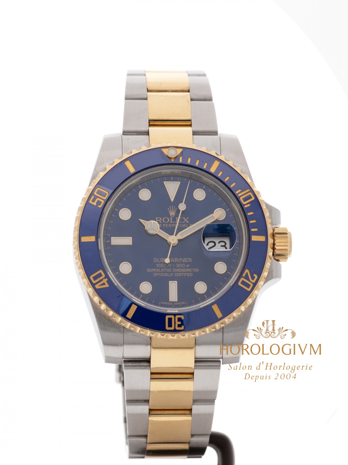 Rolex Submariner Date Two-Tone 40MM Ref. 116613LB watch, two-tone (bi-colored) silver & yellow gold (case) and yellow gold & blue (bezel)