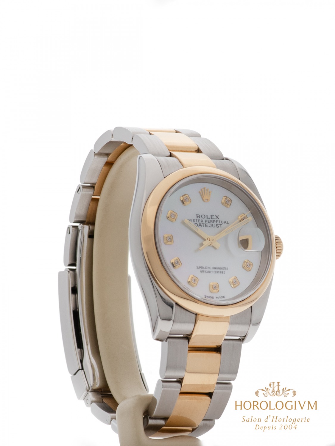 Rolex Datejust 36MM with diamonds Ref 116203 watch,  two-tone (bi-colored) silver & yellow gold (case) and yellow gold (bezel)