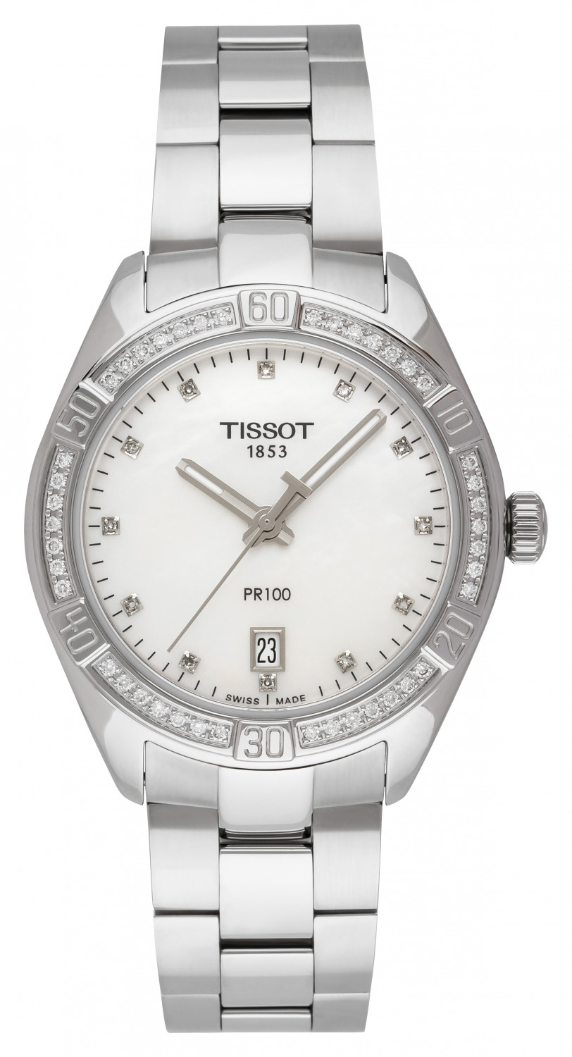 Tissot PR 100 Mother of Pearl Diamond Dial T101.910.61.116.00 Ref. T101.910 watch, silver