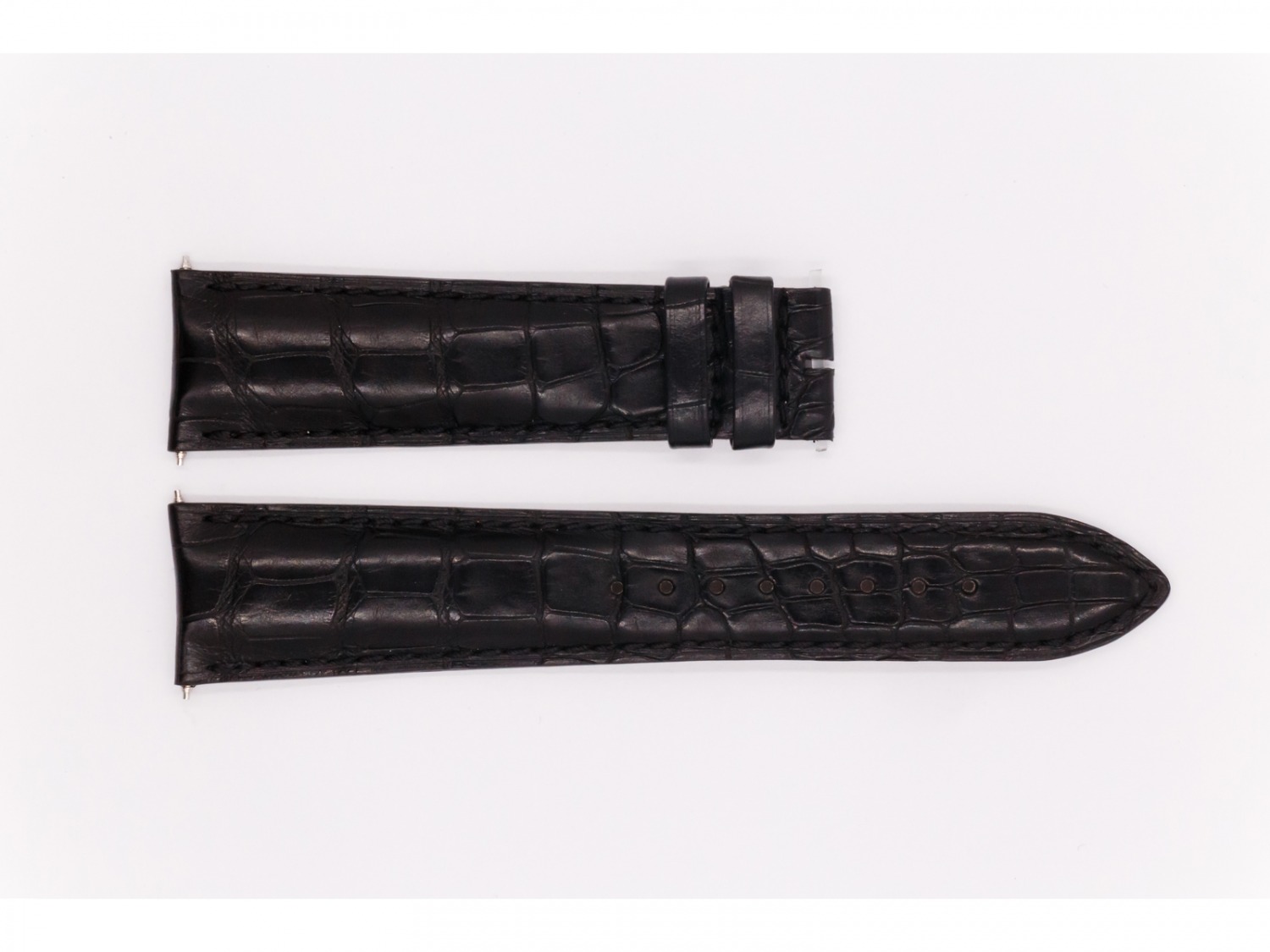 Genuine Alligator Leather Jaeger-leCoultre Strap, glossy black