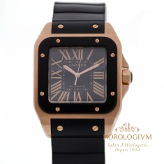 Cartier Santos 100 XL, watch, rose gold & black