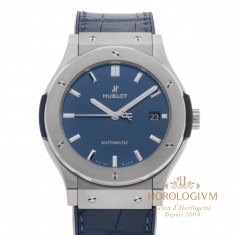 Hublot Classic Fussion 45MM Blue Titanium Ref. 511.NX.7170.LR, watch, silver