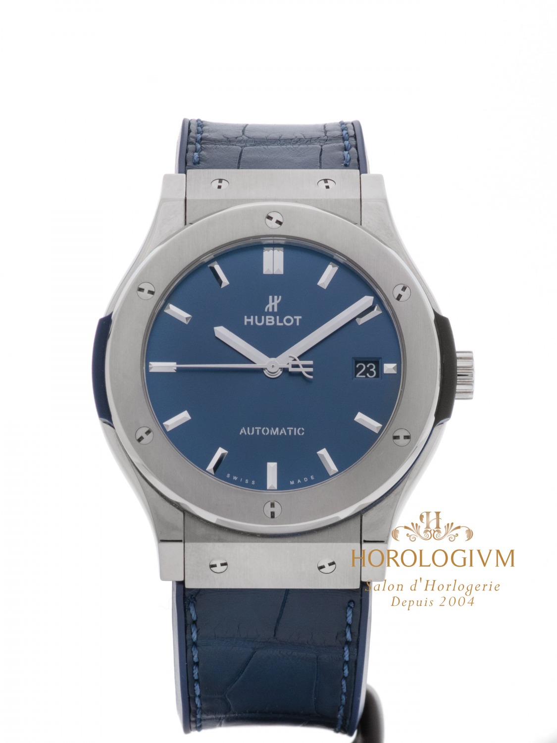Hublot Classic Fussion 45MM Blue Titanium Ref. 511.NX.7170.LR, watch, silver