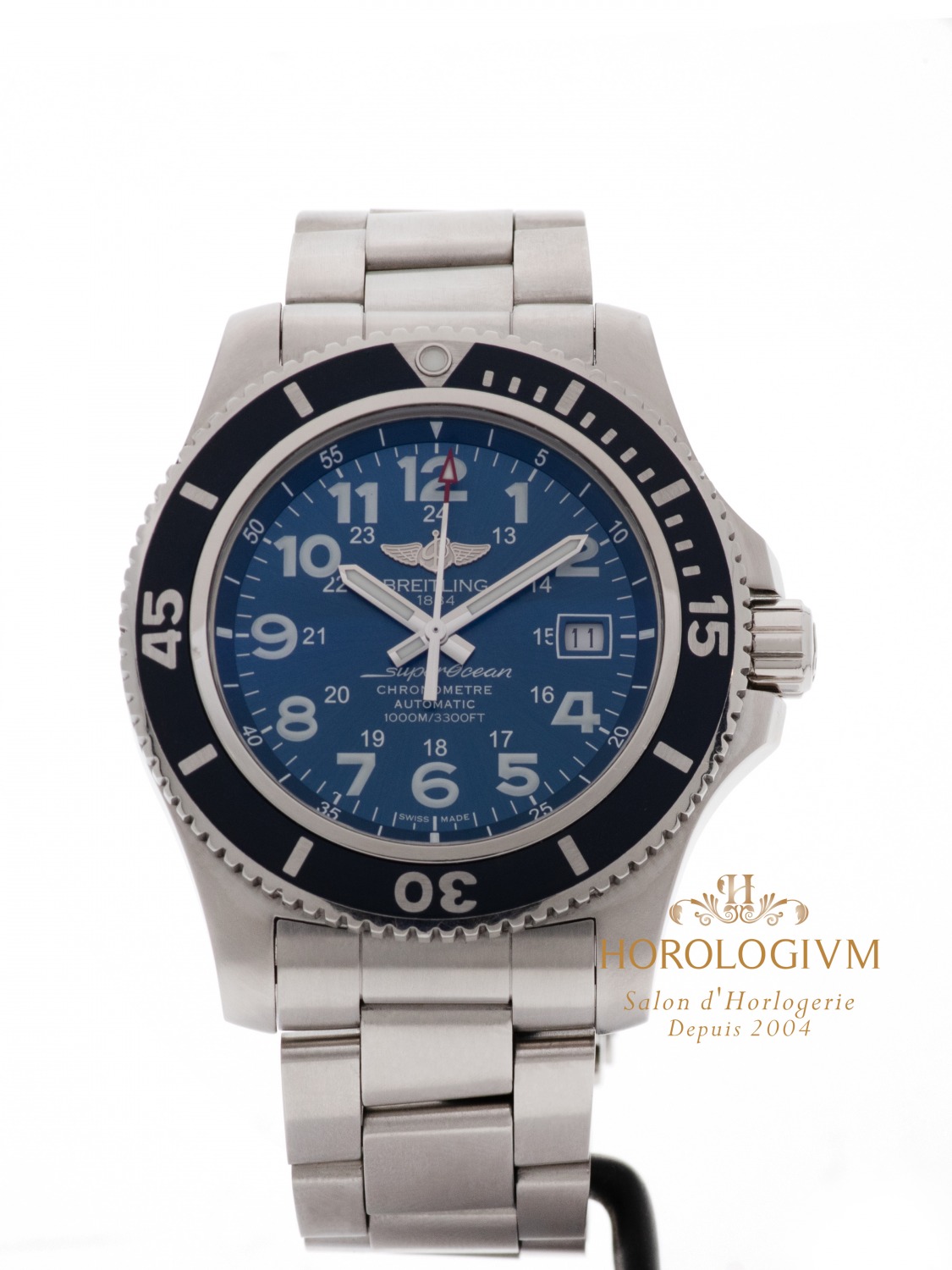 Breitling SuperOcean II 44MM Ref. A17392, watch, silver (case) and silver & blue (bezel)