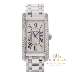 Cartier Tank Américaine Ref. 1726 Double Row Diamond Bezel, watch, white gold