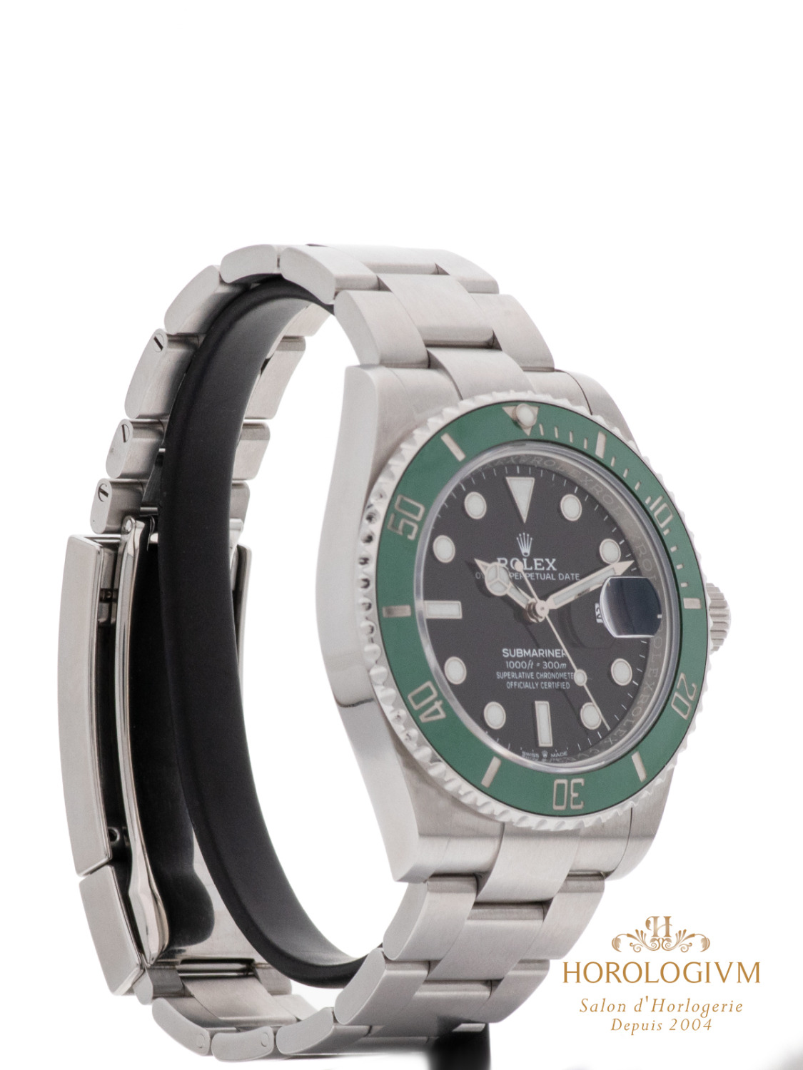 Rolex Oyster Perpetual Date Submariner 41MM Ref. 126610LV, watch, silver (case) and silver & green cerachrom / ceramic (bezel)