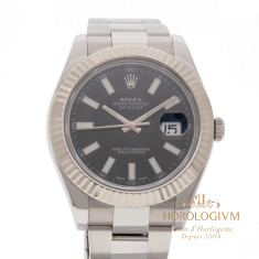 Rolex Datejust II 41 MM “Fluted Bezel” REF. 116334, watch, Silver (Case) & White Gold (Bezel)