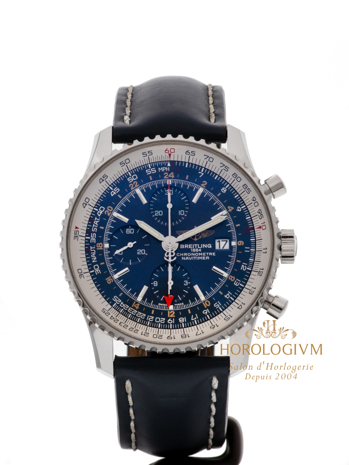 Breitling Navitimer World 46MM REF. A24322, watch, silver