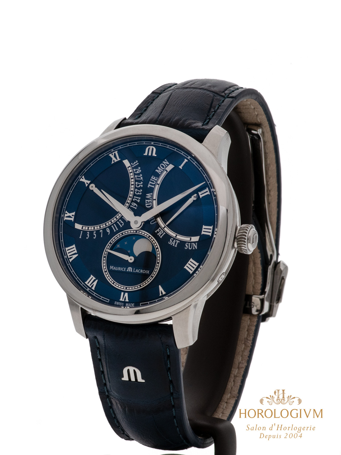 Maurice Lacroix Masterpiece „Lune Rétrograde Day-Date“ REF. MP6608-SS001-410, watch, silver