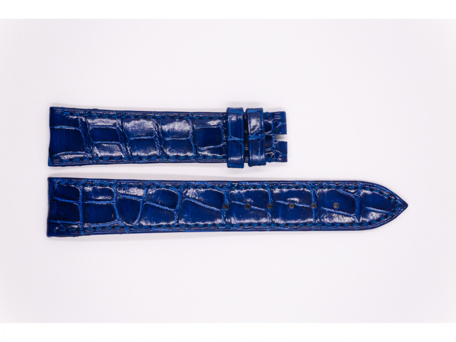 Leather Ulysse Nardin Strap, glossy blue