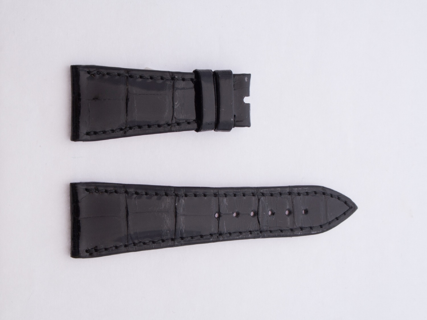 Crocodile Leather Audemars Piguet Royal Oak Offshore Strap, glossy black