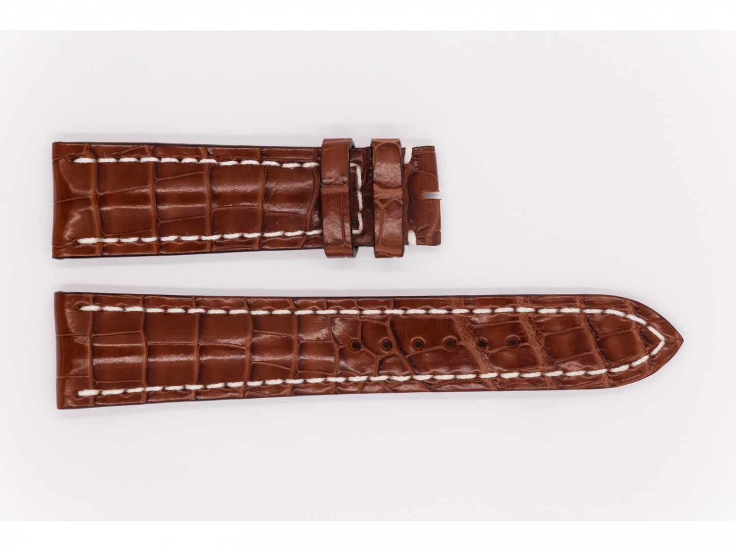 Croco Veritable Leather Breitling Strap, light brown