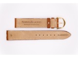 Ostrich Leather Maurice Lacroix strap, brown-cognac, with golden buckle