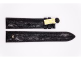 Crocodile Leather Maurice Lacroix strap, glossy black