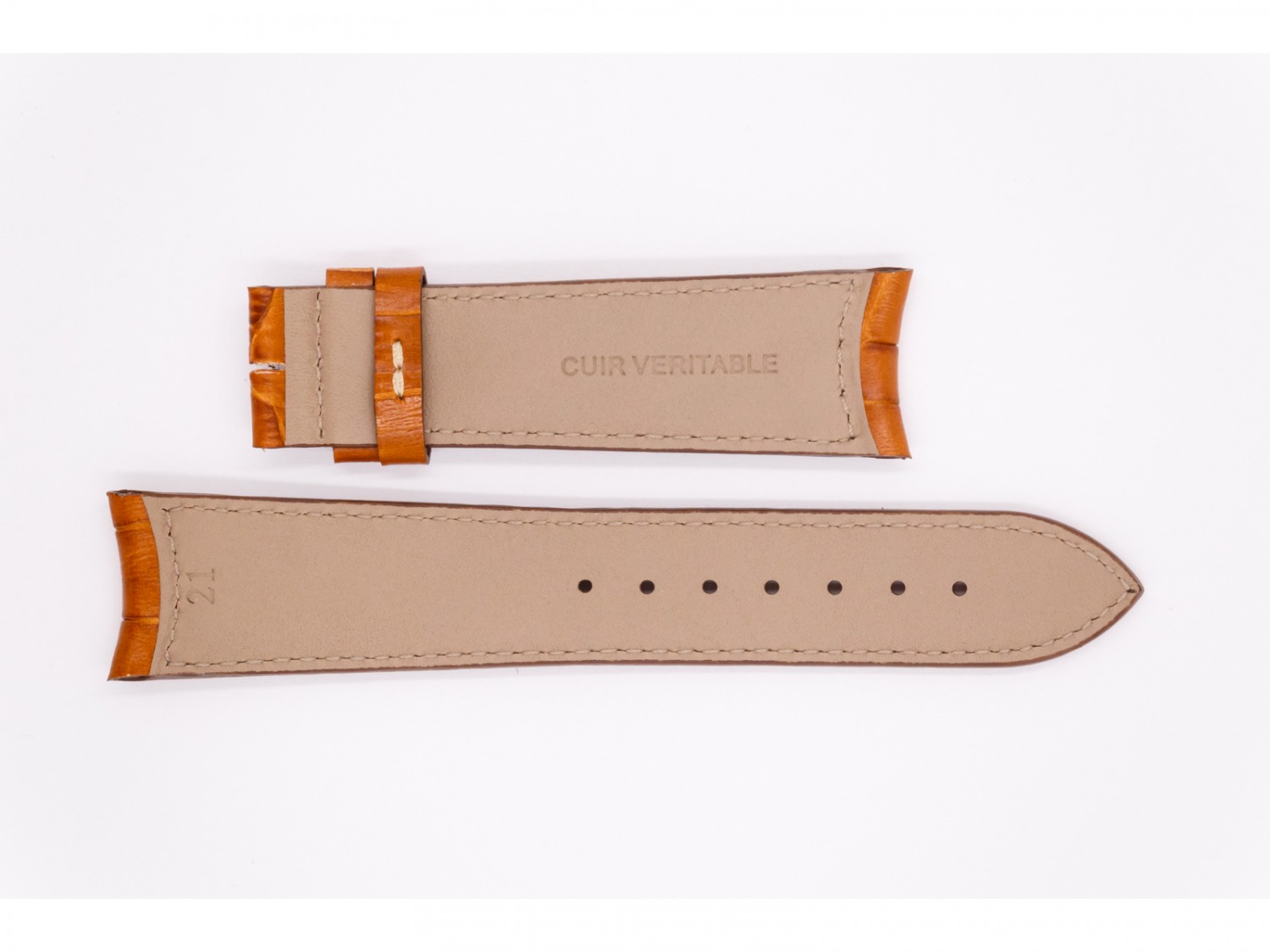 Leather Aerowatch strap, light brown