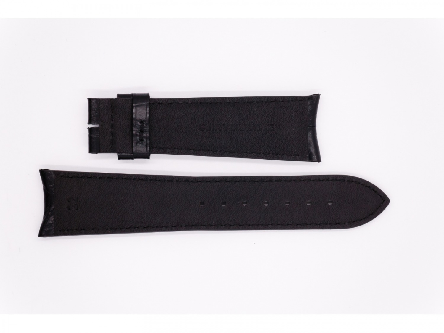 Leather Aerowatch strap, black