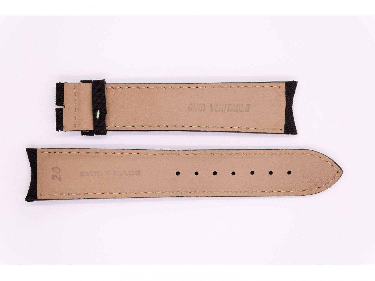 Fabric and Leather Aerowatch strap, black