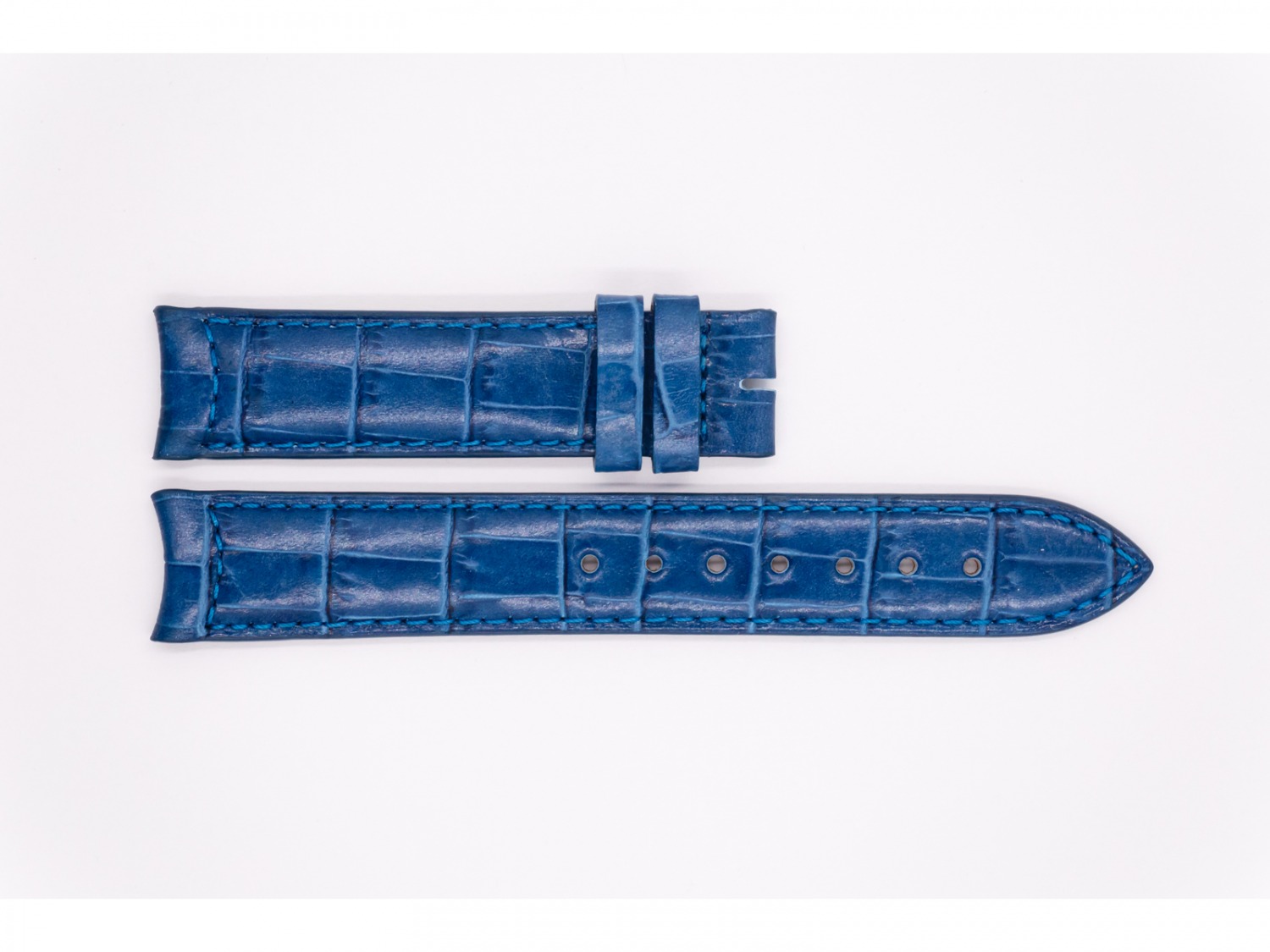 Leather Aerowatch strap, dark (navy) blue