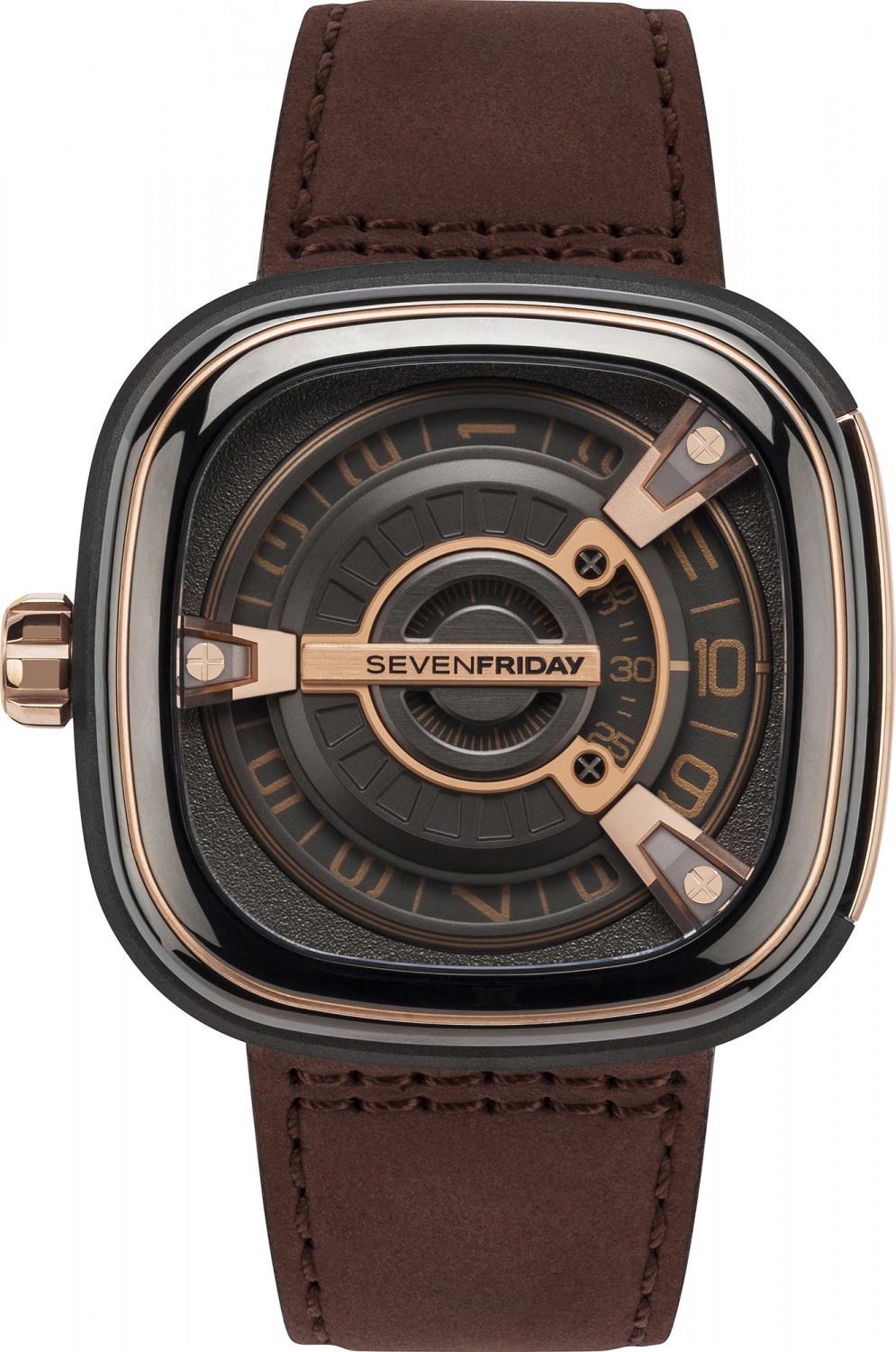 SevenFriday M-Series Industrial SF-M2/02 watch, two - tone (bi - colored) dark grey and rose gold