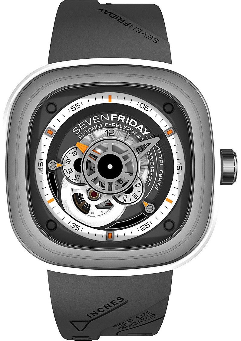 SevenFriday P-Series Industrial Engines SF-P3/03 watch, two - tone (bi - colored) dark grey and white