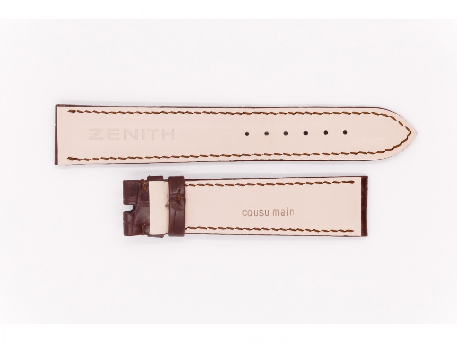 Leather Zenith Cousu Main Strap, brown