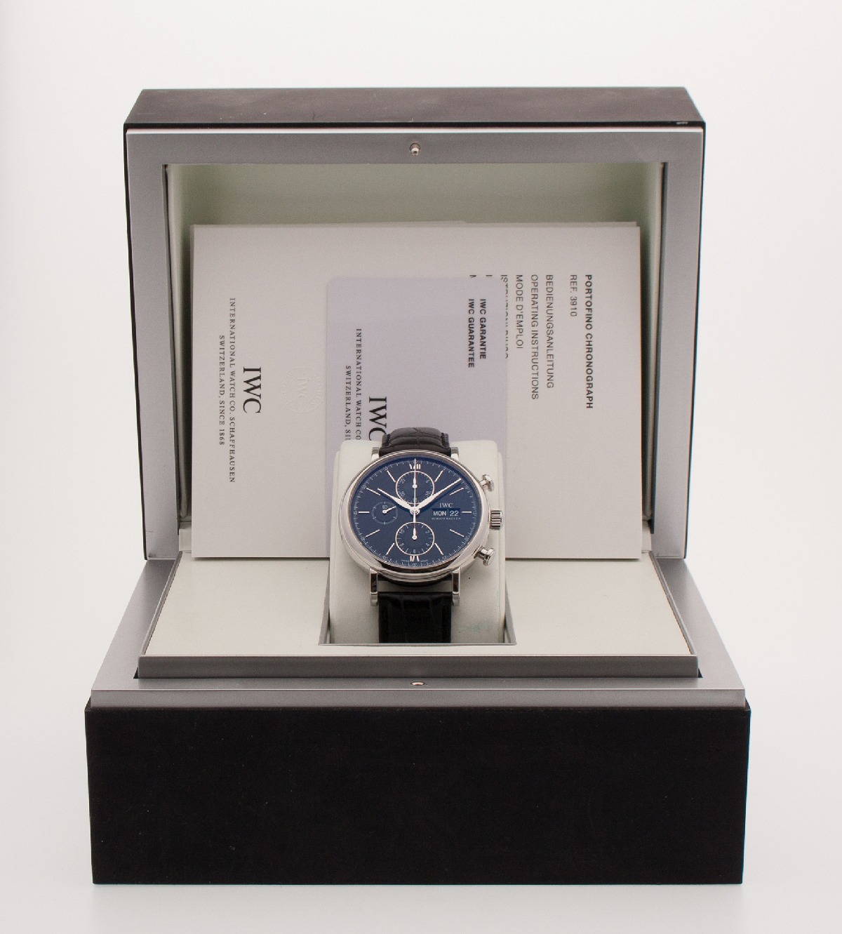IWC Portofino Chronograph Day-Date 42MM watch, silver