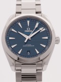 Omega Seamaster Master Chronometer Aqua Terra 150M Blue Dial watch, silver
