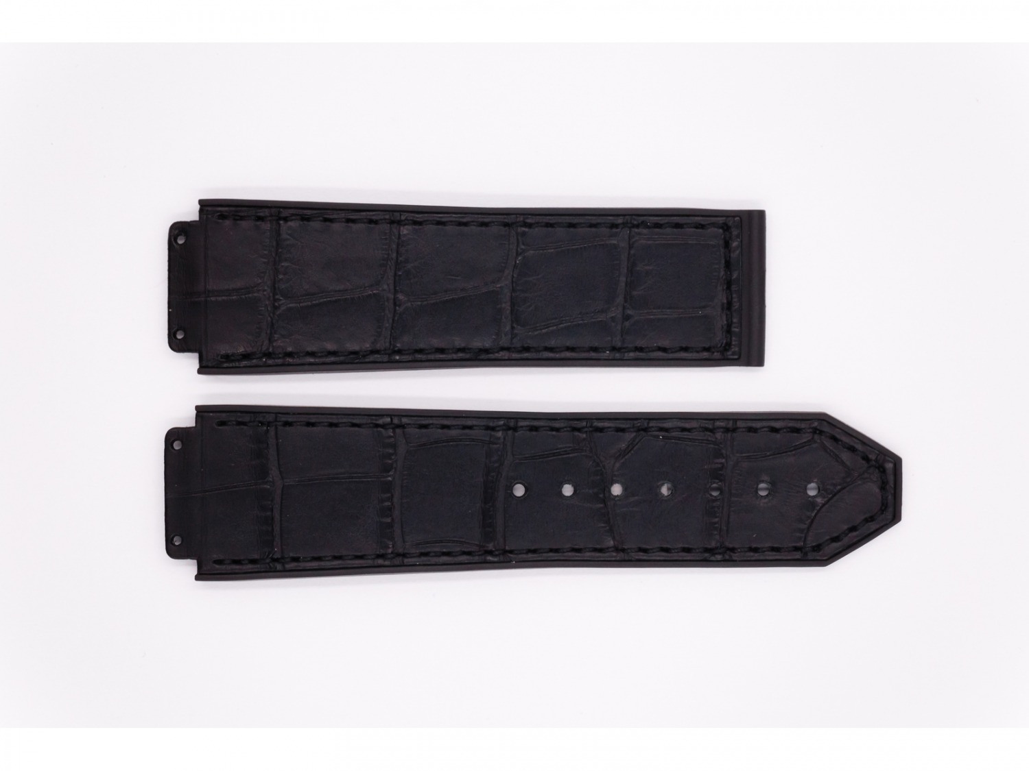 Leather and Rubber Hublot Strap, black
